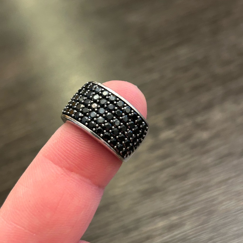 Black Spinel Sterling Silver 925 Ring size 6 original $99